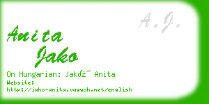 anita jako business card